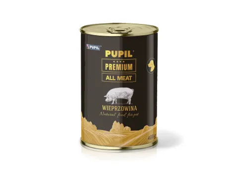 Zestaw 10x karma mokra dla psa PUPIL Premium All Meat GOLD wieprzowina 400 g